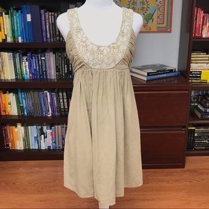 Anthropologie Lace & Linen Racerback Dress